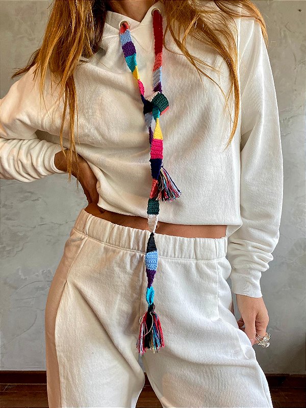 MOLETOM CAPUZ OFF WHITE