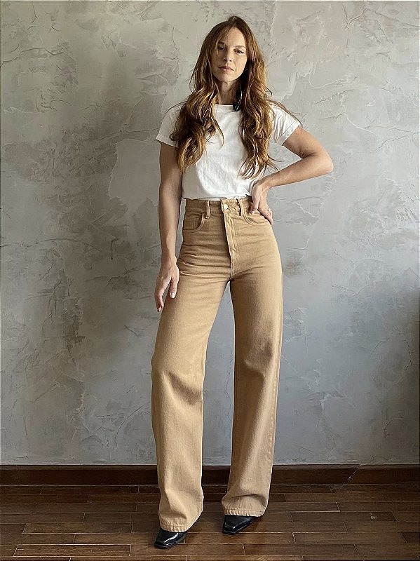 Calça Wide Bege
