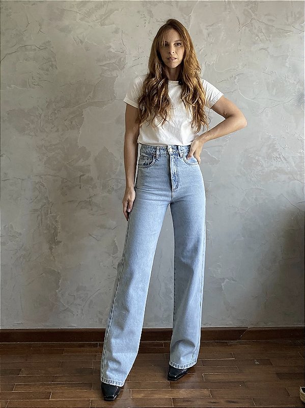 Calça Wide Marmorizada