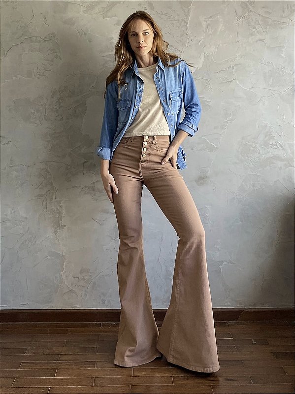 Calça Flare High Waiste Marrom