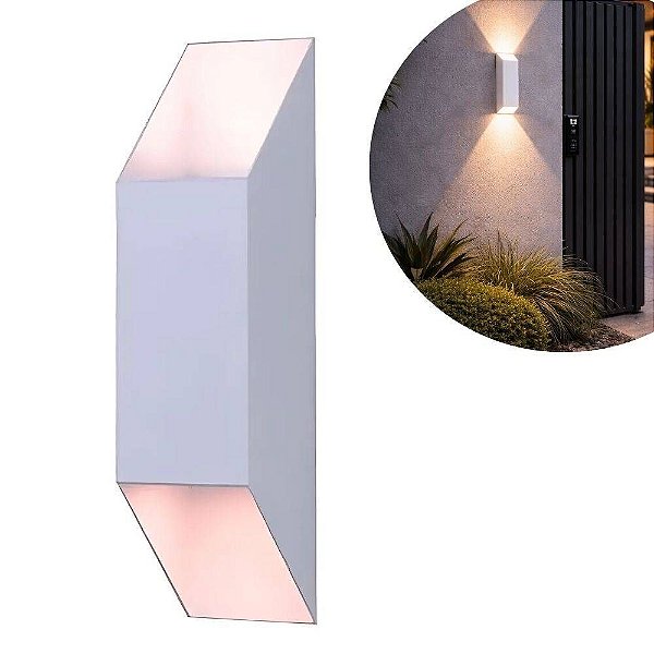 Arandela Flash Ret 2 Fachos Branca