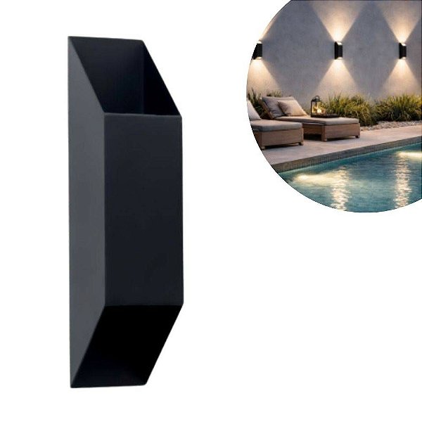 Arandela Flash Ret 2 Fachos 2XGU10 Preta