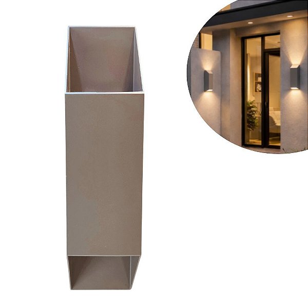 Arandela Retangular 2 Fachos Cinza