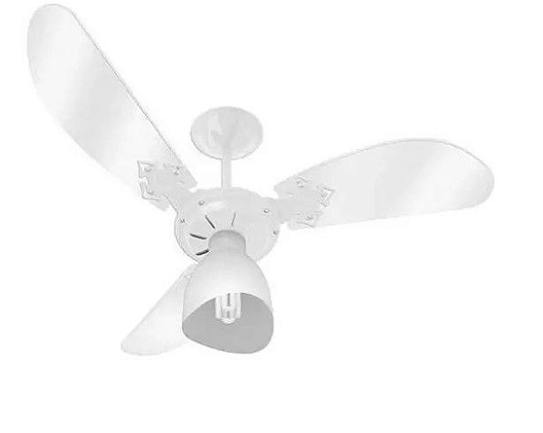 Ventilador  New Cristal Light 3 P PC 220 V Branco e Transparente C3V