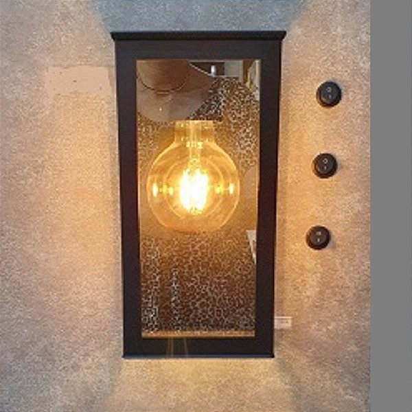 ARANDELA ALUM QUADR VIDRO ESPELHADA 1XE27 PMT - 260