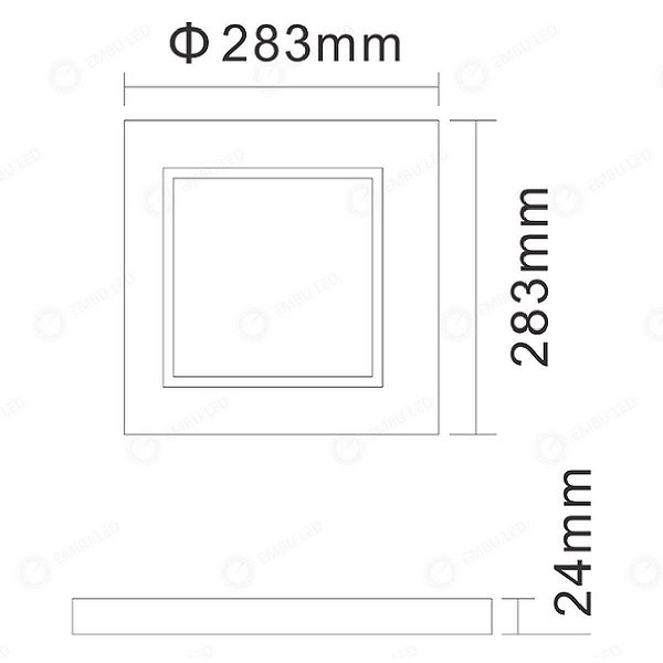 Painel Sobrepor Quadrado 24W 6500K Bivolt