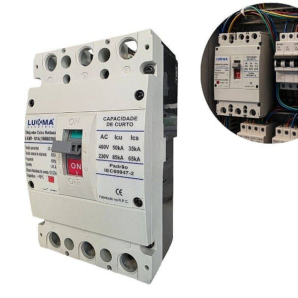 Disjuntor Caixa Moldada LKM1-125A Lukma