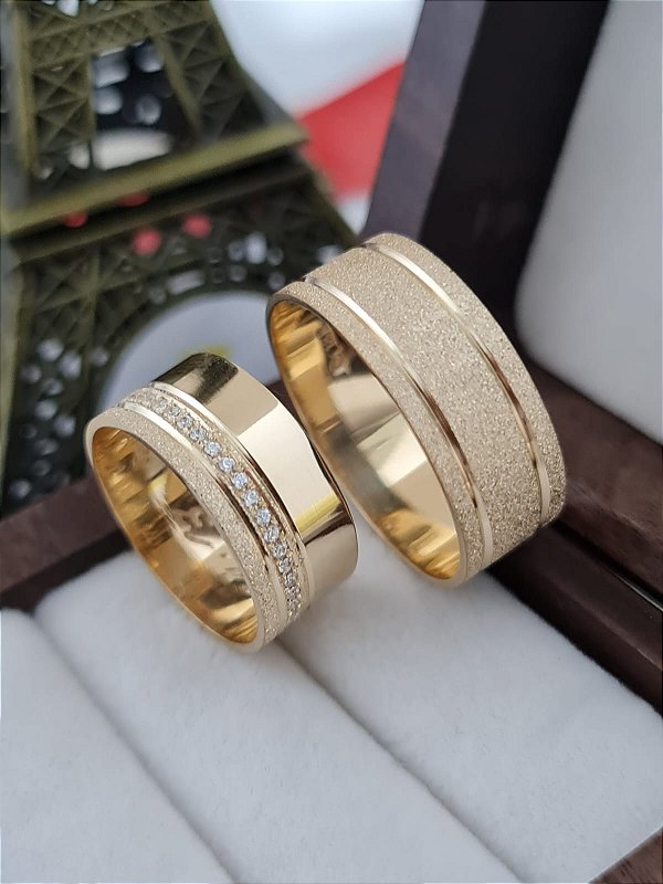Par de Alianças Lisboa em Ouro18k - 8MM