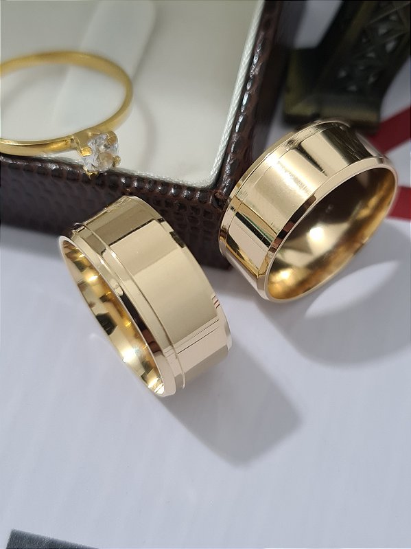 Par de Alianças Amsterdam em Ouro18k - 7MM