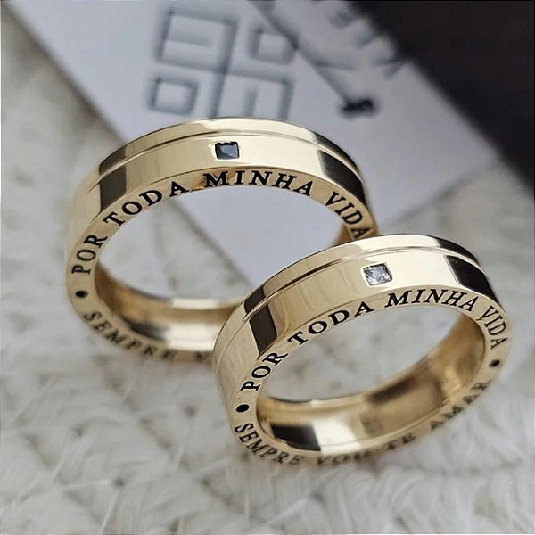 Exclusivo Par de Alianças Dubai em Ouro18k - 5MM