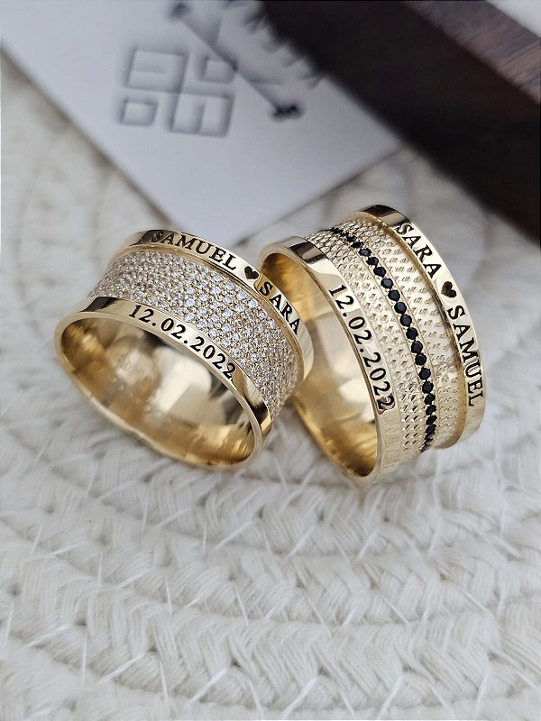 Exclusivo Par de Alianças Dublin II em Ouro 18k - 10MM