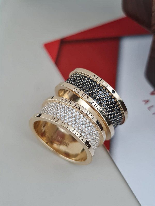 Exclusivo Par de Alianças Dublin em Ouro 18k - 8MM