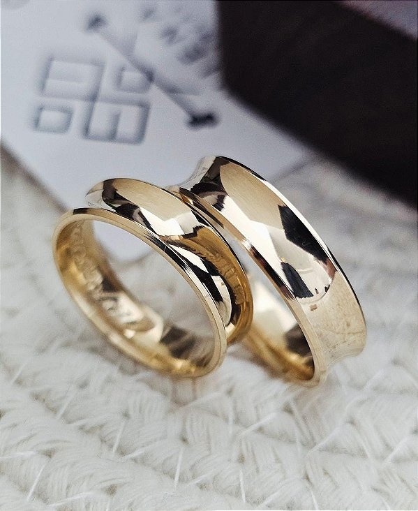 Par de Alianças Milão em Ouro18k - 5MM
