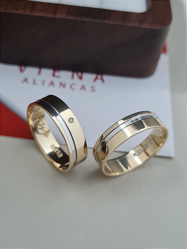 BODAS - Alianças Sofia em Ouro18k com 5MM