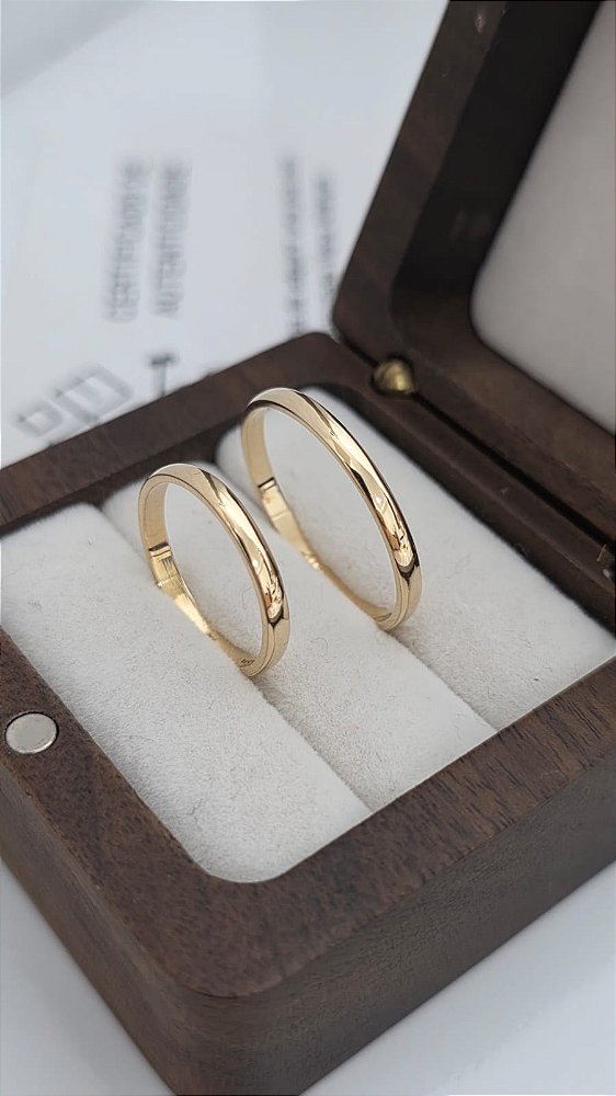 Par de Alianças Miami em Ouro18k - 2MM