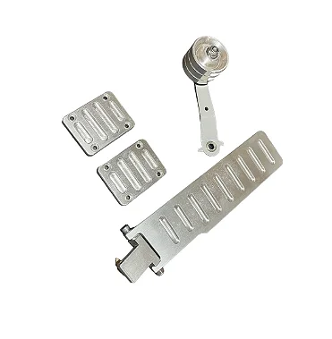Kit 4 pecas modelo Rasgo: Pedais fusca e derivados no acabamento em alumínio escovado linha (Escovado)