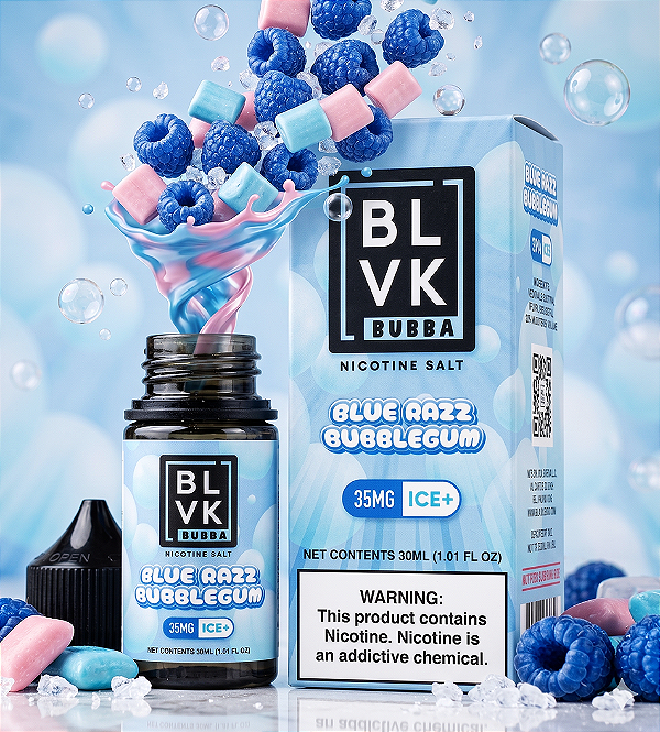NicSalt - BLVK Salt Bubba - Blue Razz Bubblegum (30ml)