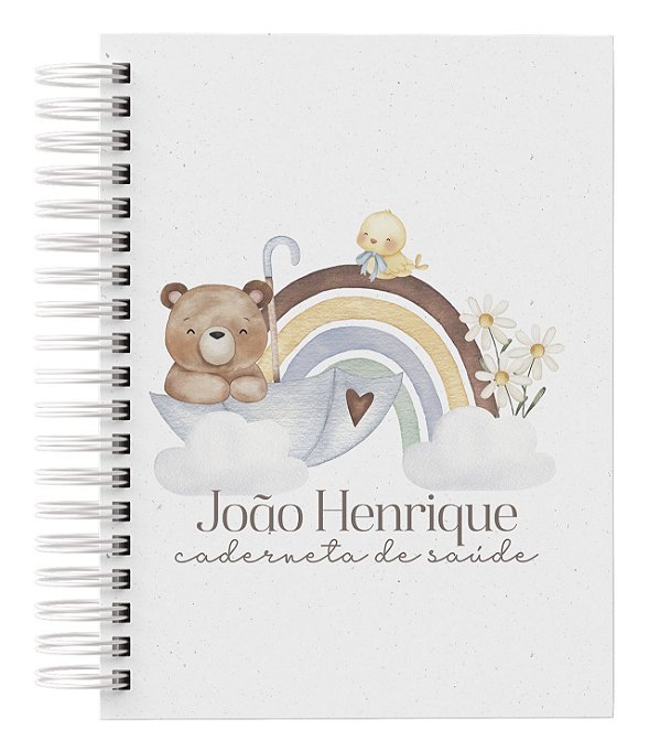 Caderneta de Vacinação Personalizada - Arco Íris Ursinho