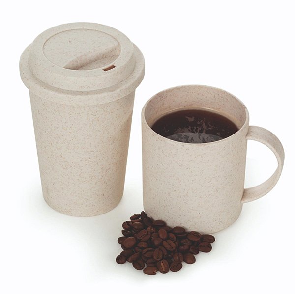 Kit com Copo e Caneca em Fibra de Bambu