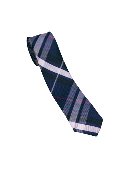 Gravata Slim Masculina Adulta - Estampa Azul e Branca
