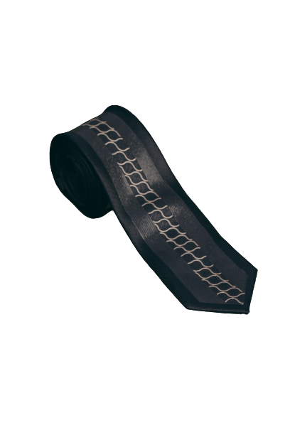 Gravata Slim Masculina Adulta - Preta Com Estampa Em Xadrez