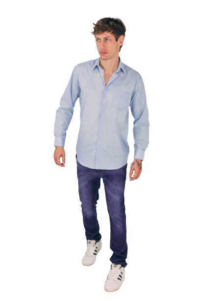 Camisa Social Masculina - Azul Bebê