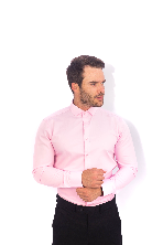 Camisa Social Masculina - Rosa Bebê