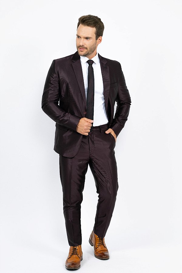 Terno Slim Masculino - Bordo com Brilho OC2096