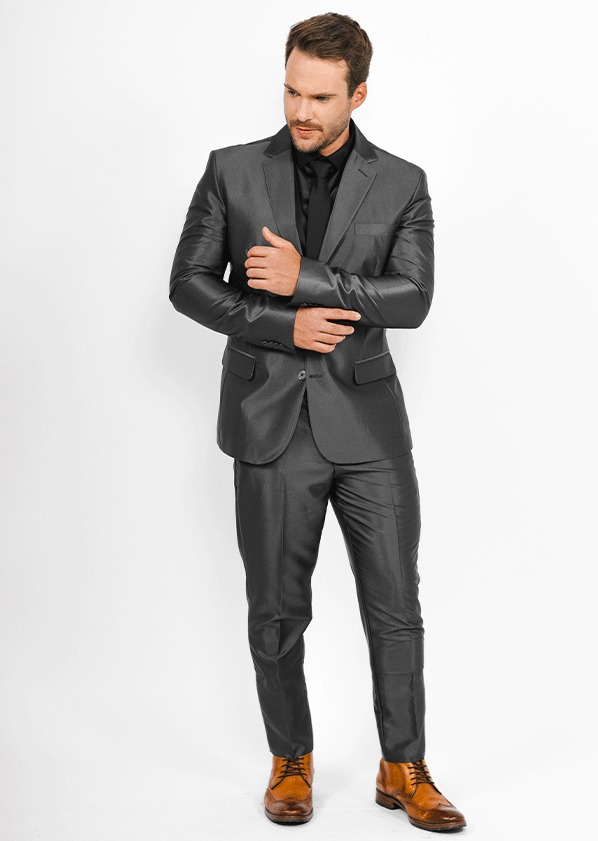 Terno Slim Masculino - Grafite PV com Brilho OC2096