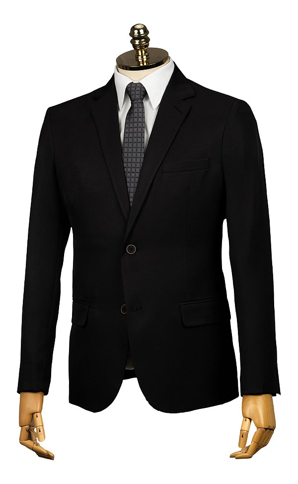 Terno Slim Masculino - Preto Gabardine OC2259
