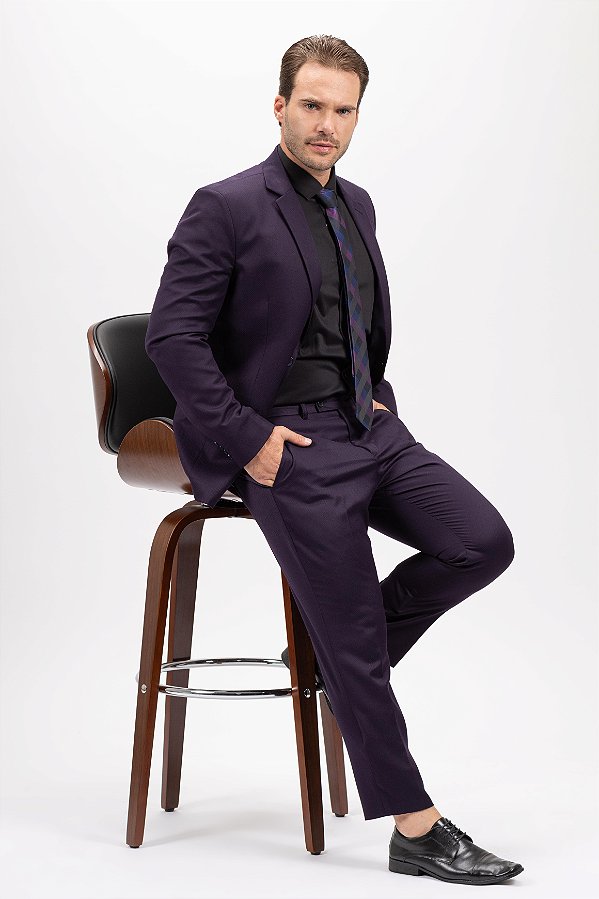 Terno Slim Masculino - Roxo Pv