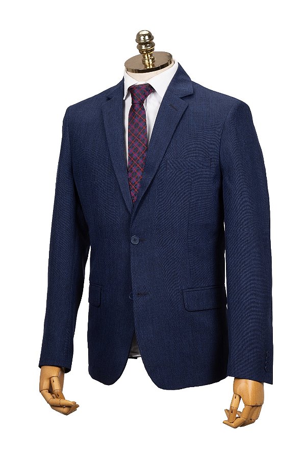 Terno Slim Masculino: Melange Marinho