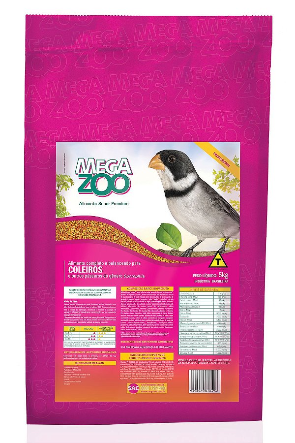 MEGAZOO - Extrusada Coleiro 5kg