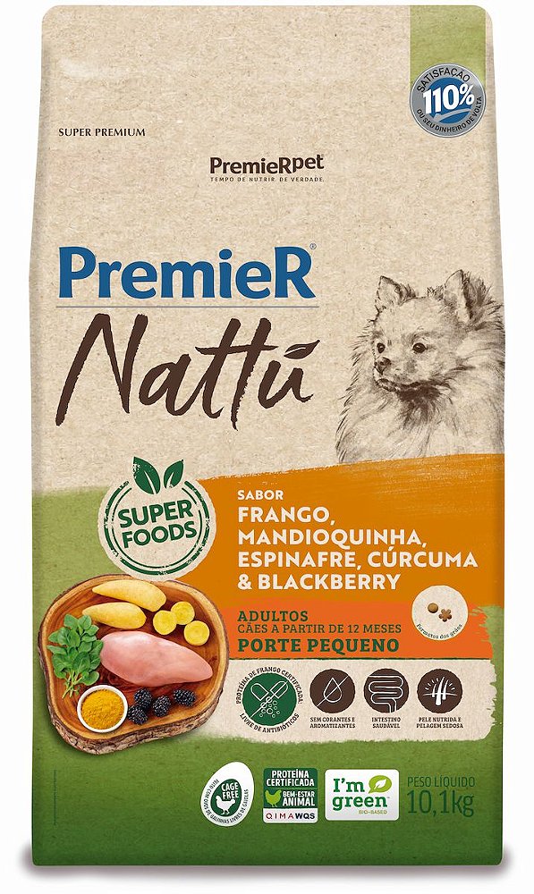 PREMIER NATTU CAES ADULT RACAS PEQ MANDIOQUINHA 10,1 KG