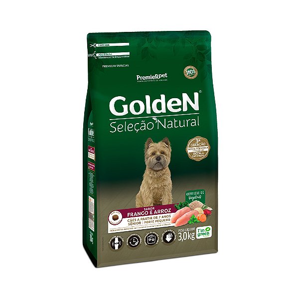 GOLDEN  SN CAES SENIOR PORTE PEQUENO FRANGO E ARROZ 3KG