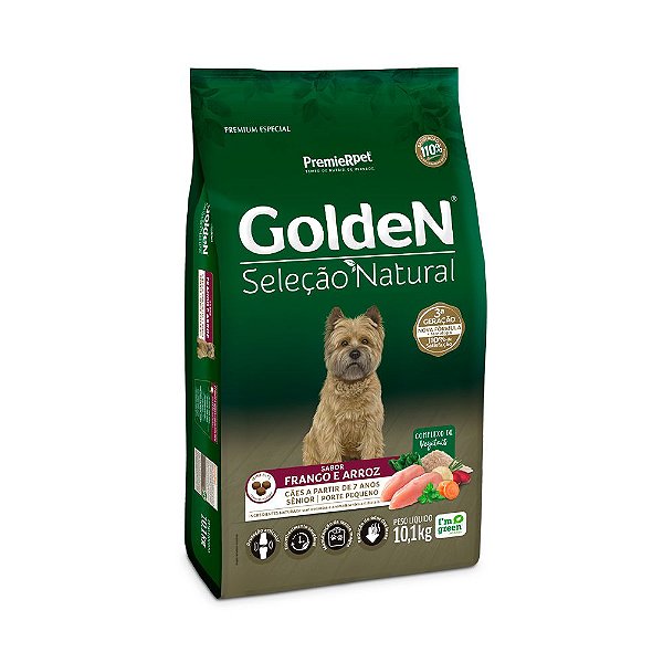 GOLDEN  SN CAES SENIOR PORTE PEQUENO FRANGO E ARROZ 3KG