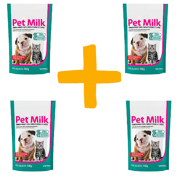 KIT 4 UNIDADES VETNIL PET MILK 100G