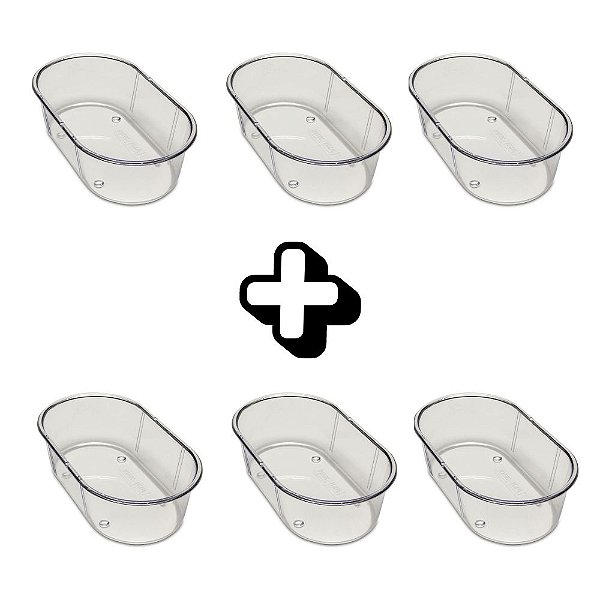 KIT 6 UNID BANHEIRA MEDIA CONICA 220 ML CRISTAL INJETFOUR