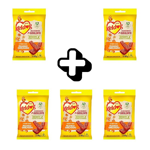 KIT 5 UNIDADES DE BIFINHOS PARA CÃES SABOR FRANGO KELDOG 60g