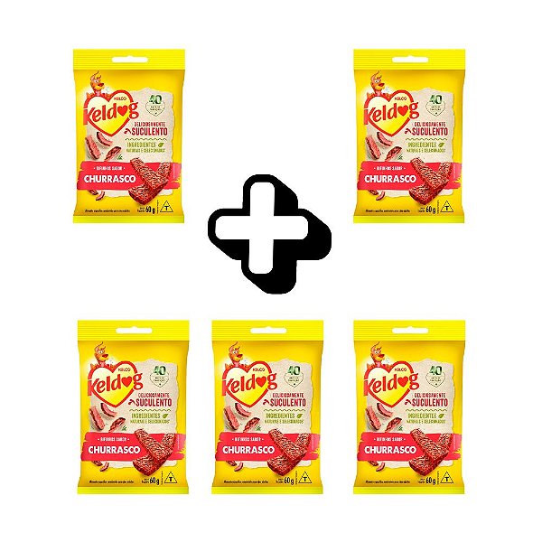 KIT 5 UNIDADES DE BIFINHOS PARA CÃES SABOR CHURRASCO KELDOG 60g