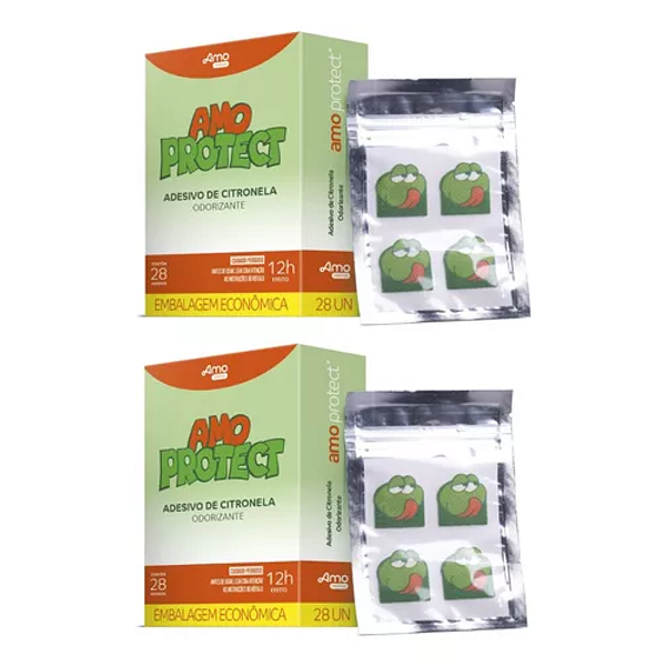 Adesivo Repelente Amo Citronela 28und Xô Mosquito kit 2uni