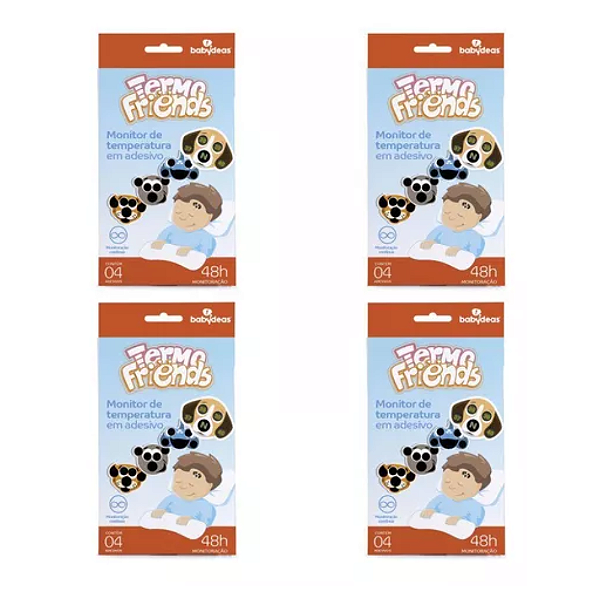 KIT 4unid ADESIVO MEDIDOR TEMPERATURA TERMO FRIENDS BABYDEAS