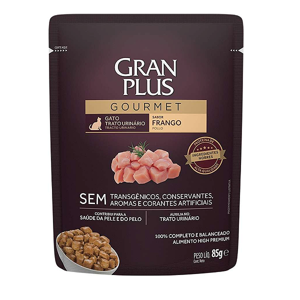 GRAN PLUS SACHE GOURMET GATO  TRATO URINÁRIO  FRANGO 85G