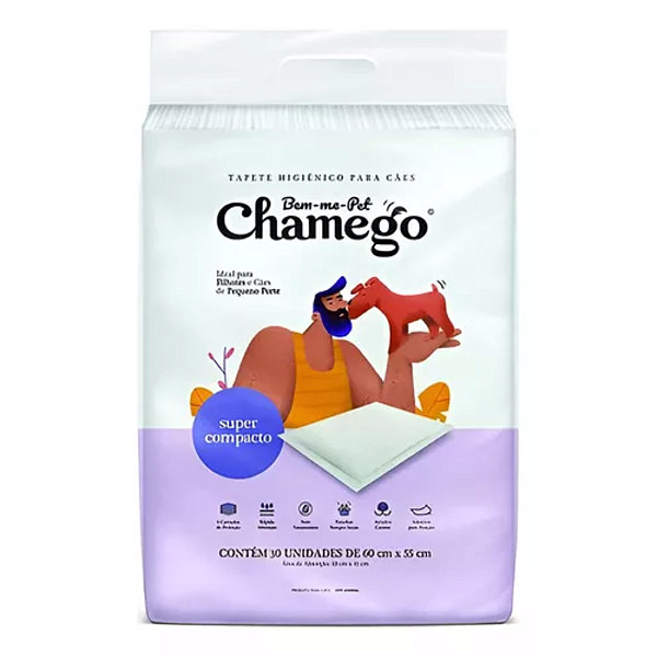 Tapete Higiênico Chamego 30unid Compacto 60x55
