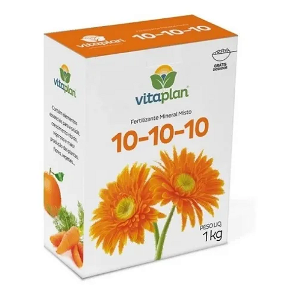 Fertilizante Mineral Misto Npk 10-10-10 1kg Caixa Vitaplan