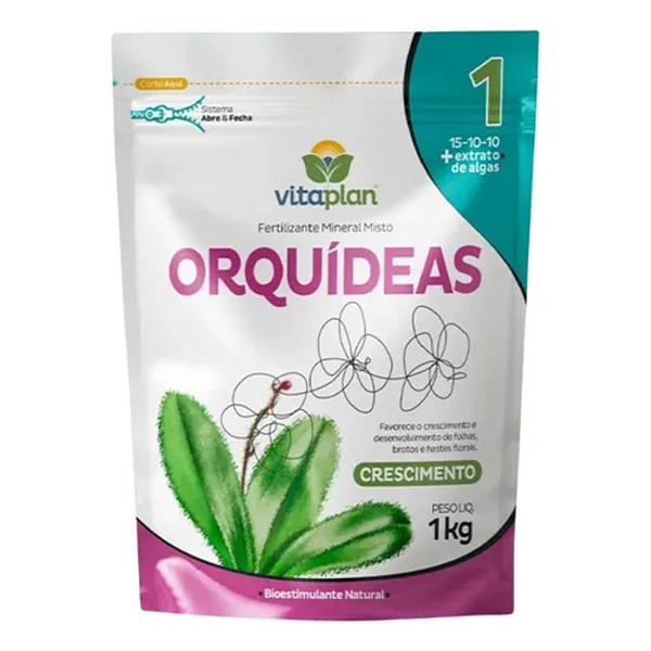 Fertilizante Crescimento Orquídeas 1kg Vitaplan Npk 15-10-10