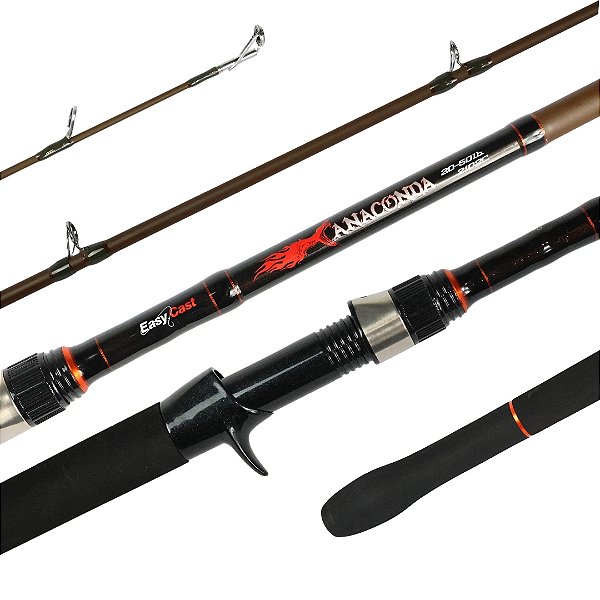 EASY CAST VARA CARRETILHA ANACONDA 2.4M 60LB  2 PARTES MARROM