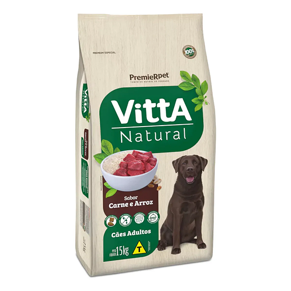 VITTA NATURAL CAES ADULTOS CARNE ARROZ 15KG