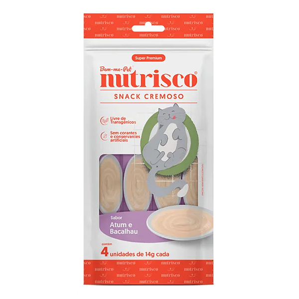 NUTRISCO SNACK CREMOSO ATUM E BACALHAU GATOS 56G