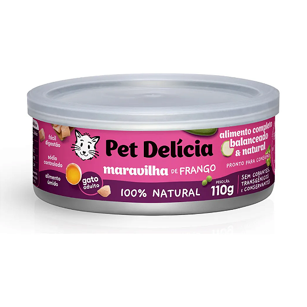 PET DELÍCIA RAÇÃO ÚMIDA MARAVILHA DE FRANGO GATOS 110G